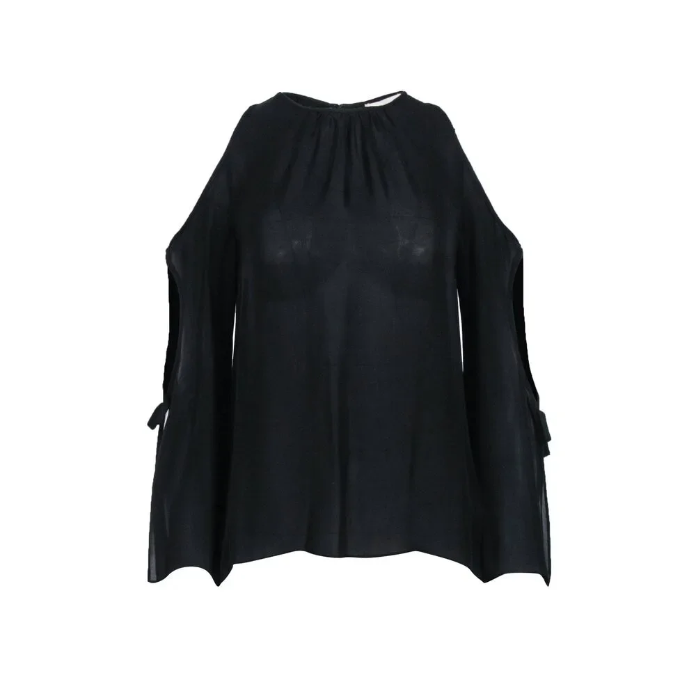 Ramy Brook - Black Sheer Cold Shoulder Blouse Sz XS